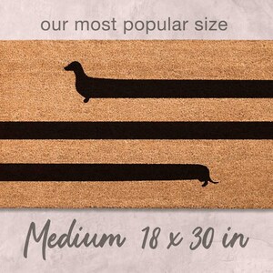 Funny Dachshund Doormat - Dog Mom Welcome Mat, Natural Fiber Medium 18 x 30 (Standard Size)