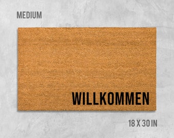Willkommen Doormat, Welcome Doormat, Housewarming Gift, Birthday Gift, German Doormat, German Door Mat, German Gift, Halo, Guten Tag