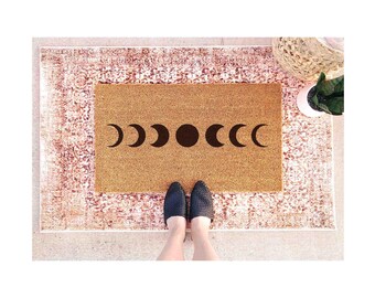 Minimalist Moon Doormat, Coir Welcome Mat (Outdoor)