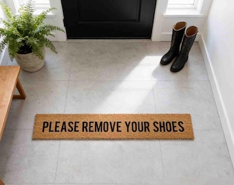 Please Remove Your Shoes Doormat - Skinny Welcome Mat