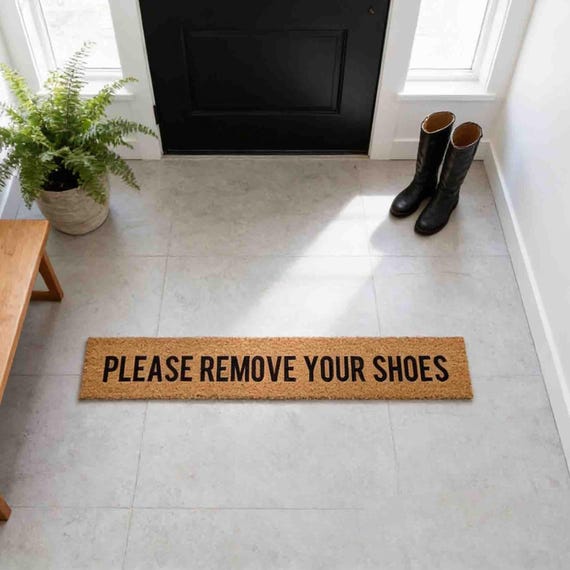Please Remove Your Shoes Doormat - Skinny Welcome Mat