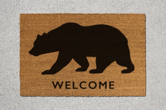 Bear Doormat Bear Door Mat Bear Welcome Mat Doormat Door Etsy