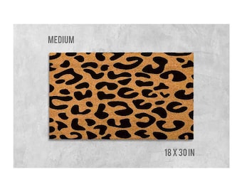 Leopard Door Mat: Animal Print Welcome Rug (Coir Fiber, Non-Slip)