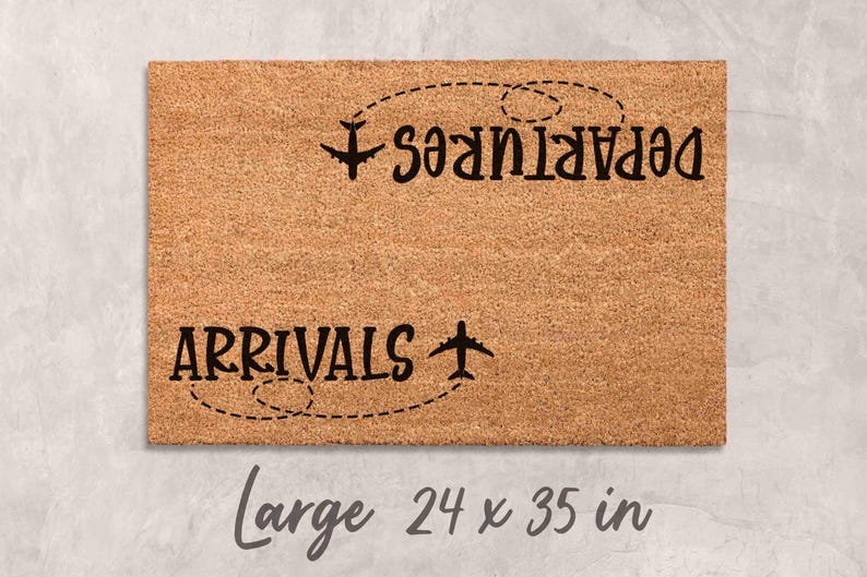 Pilot Door Mat: Airplane Design - Natural Coconut Fiber image 4