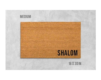 Shalom Welcome Mat - Durable Natural Coir with Latex Backing