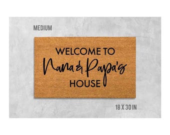 Nana and Papa Doormat: Gift Welcome Door Mat for Grandparents Home