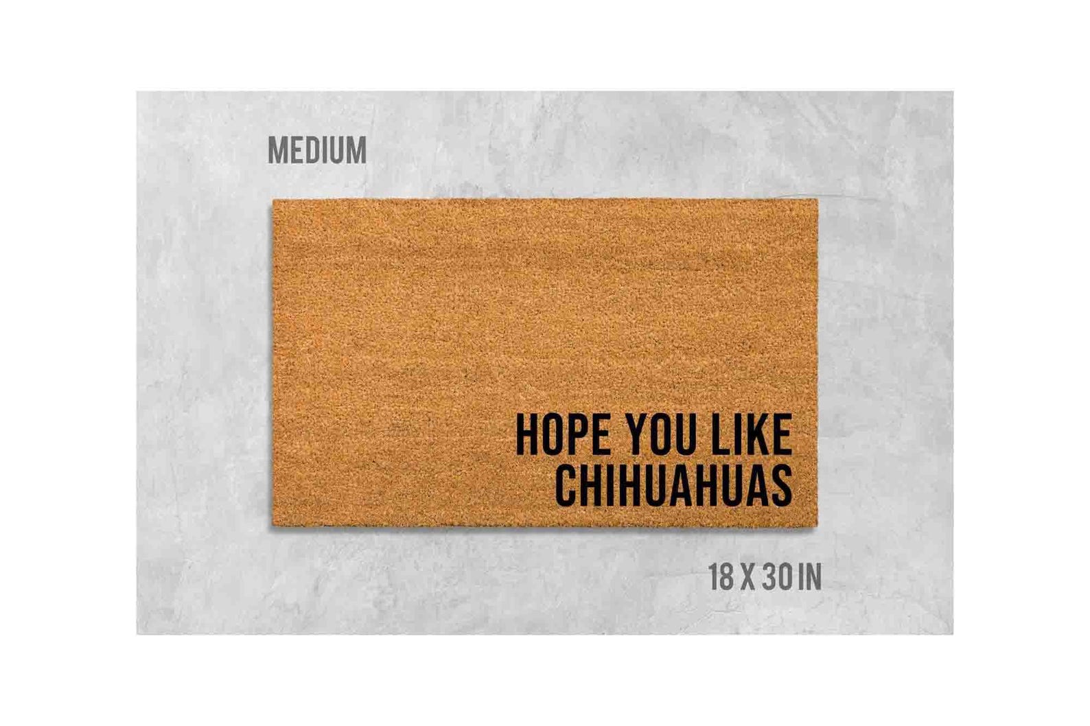 Funny Chihuahua Door Mat - Natural Coir, Latex Backing