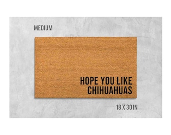 Funny Chihuahua Door Mat - Natural Coir, Latex Backing