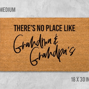Theres No Place Like Grandma and Grandpas Doormat, Grandparents Doormat, Birthday Gift, Anniversary Gift, Grandparents, Nana, Papa