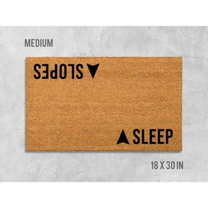 Cabin Ski Doormat, Double-Sided Sleep & Slopes (Natural Coir)