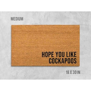 Funny Cockapoo Doormat: Dog Lover's Welcome Mat (Coir, Latex)