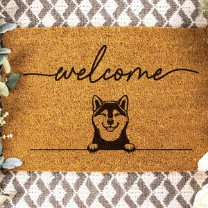 Shiba Inu Door Mat: Cute Dog Design (Natural Coir, Latex) image 2