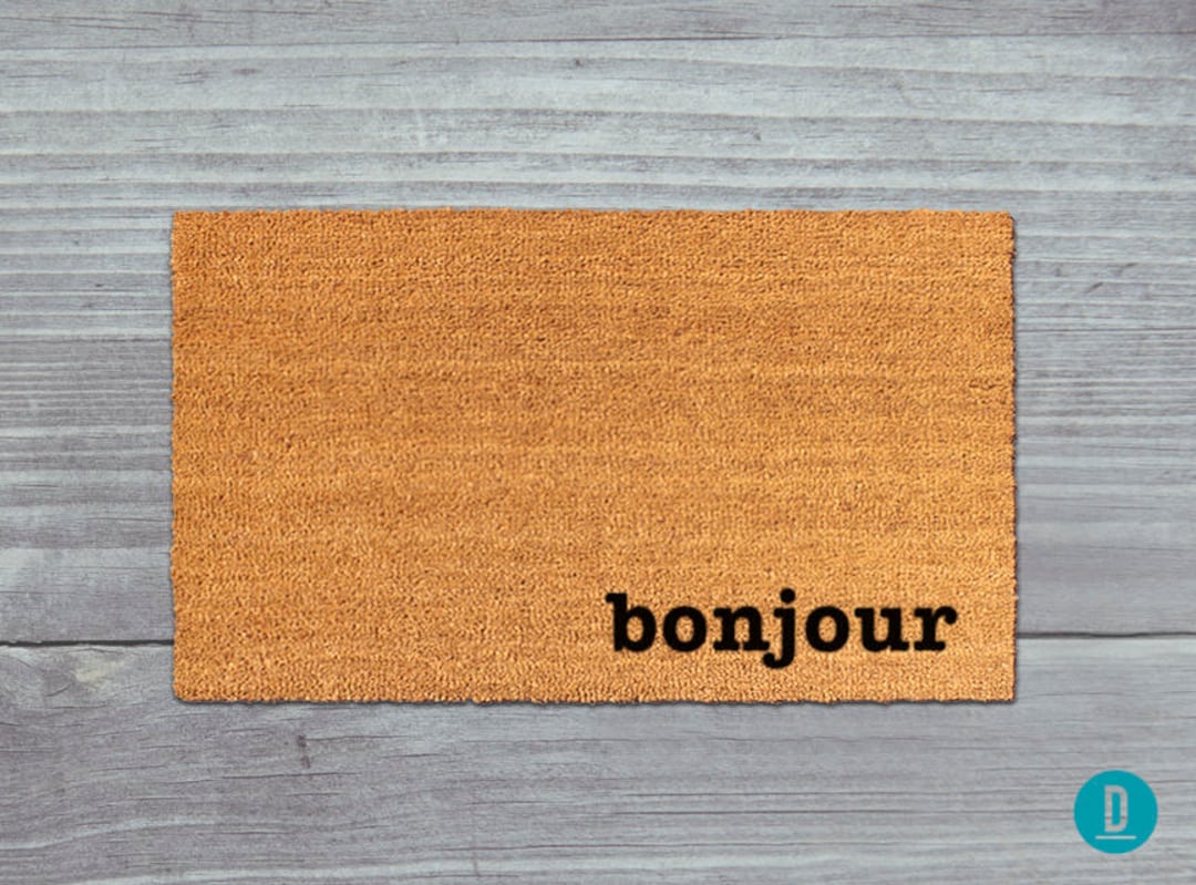 Bonjour Doormat, Bonjour Door Mat, Bonjour Mat, French Doormat