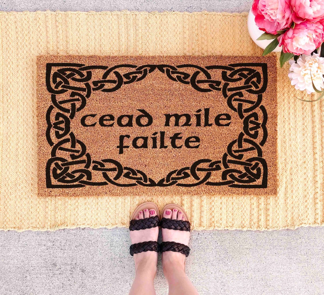 Gift Irish Gift for Irish Doormat Custom Doormat Cead Mile Failte