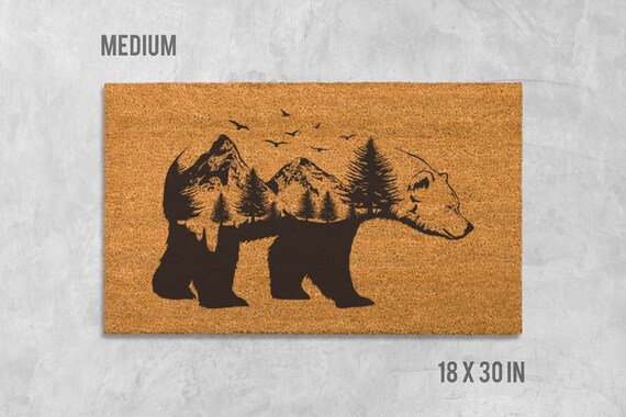 Bear Doormat Bear Door Mat Bear Welcome Mat Doormat Door Etsy