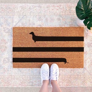 Funny Dachshund Doormat - Dog Mom Welcome Mat, Natural Fiber image 4
