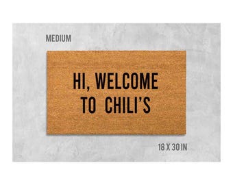 Welcome Doormat: Funny Chilis Design (Coir, Latex, Outdoor)