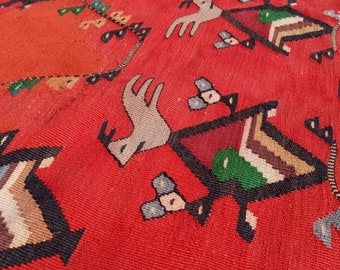 1930-1940's Romanian Oltenian Kilim 11'5" × 21'8"
