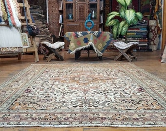 Early 1940's Antique Wool Pile Muted Dye Legendary Nagorno-Karabahk Rug 5x7ft