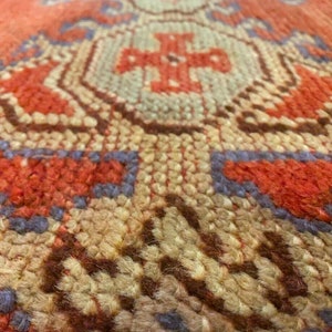 9x9ft Living Room Rug | Pre-1900&#39;s Antique Natural Dye,Wool Pile Legendary Armenian Oushak Rug | Handknotted Area Rug