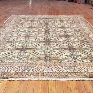 Exquisite Antique 1930&#39;s Wool Pile Vegy Dye Armenian Rug Nagorno-Karabak 4&#39;9&quot;×7&#39;&#39;ft