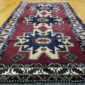 Semi-Antique 1940-1960s Nagorno-Karabakh Wool Pile Armenian Rug 3’5”x 6’2”