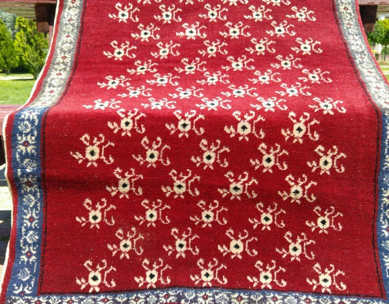 c1900-1939s Antique Turkish Tribal Dowry Rug Turkey 31x 57 image 4