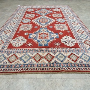 Beautiful Tribal Caucasian Nagorno-Karabahk Kazak Rug 9&#39; x 12&#39;  (s-1609)