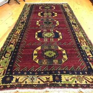 Genuine 1930-1950s Antique,Natural Dyes Dowry Rug Ihlara Valley Turkey 5x10ft