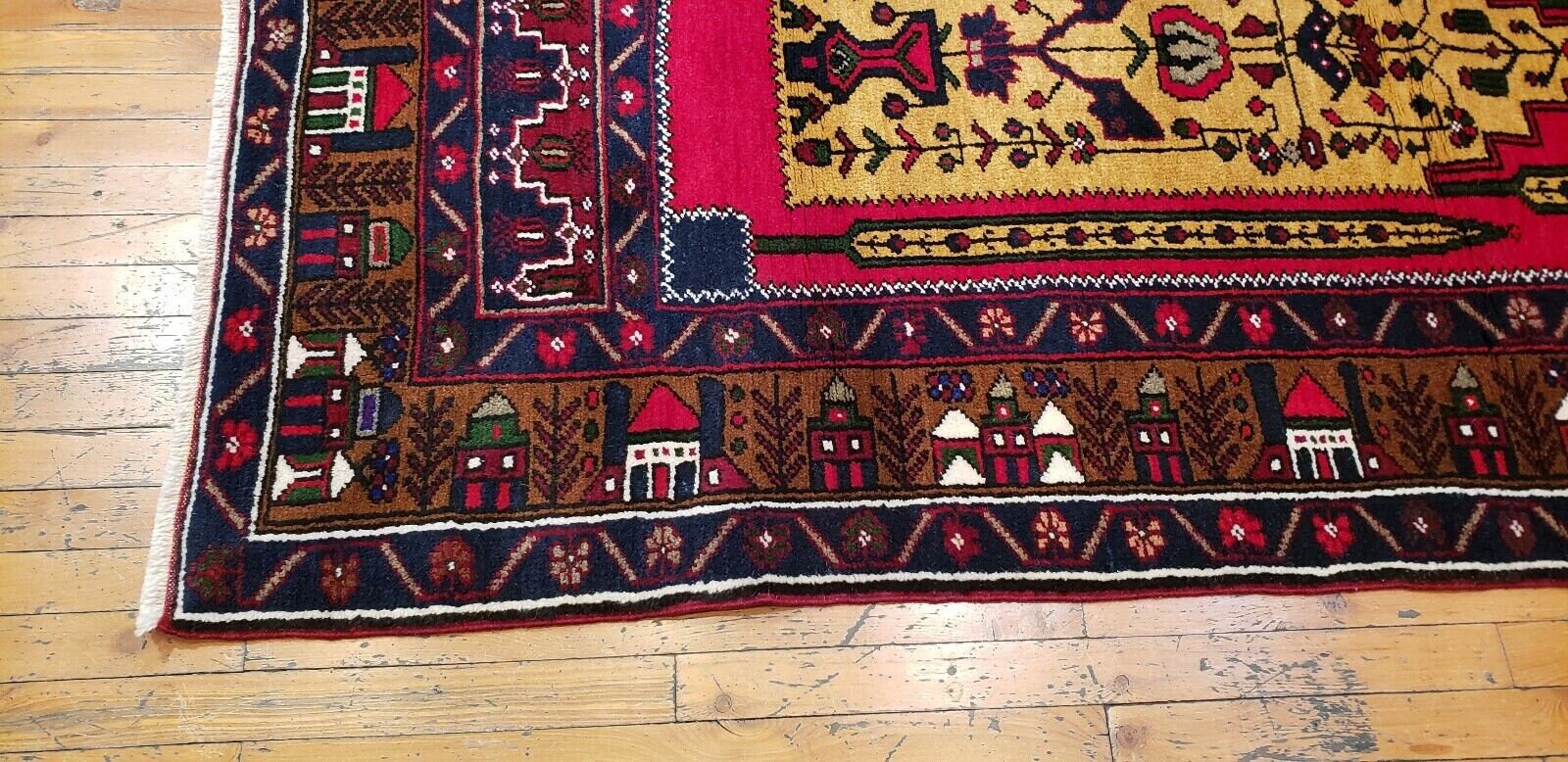 1950 Wool Rug Rare 1940-1950s Semi-antique Wool Pile Natural Colors Prayer Rug 3'6