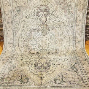 Exquisite Antique 1930s Natural Dyes Wool Pile Legendary Oushak Rug 6’7”x 9’10”