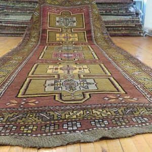 5x12ft Armenian Living Room Rug | Armenian Area Rug from Late 1900s Antique Wool Pile Armenian Runner Rug | Handknotted Runner Rug