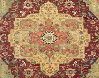 Exquisite Natural Color,Wool Pile Original Heriz Collection Rug 12'0" x 18'2"