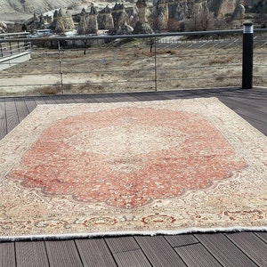 8&#39;x13&#39;ft Armenian Living Room Rug | Handknotted Armenian Carpet |Stunning Cr1940-1950&#39;s Antique Natural Dye,Wool Pile Armenian Hereke Rug