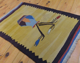 Sweet Muted Dyes 1980-1990s Nagorno-Karabakh 2&#39;x 2&#39;8&quot; Armenian Kilim