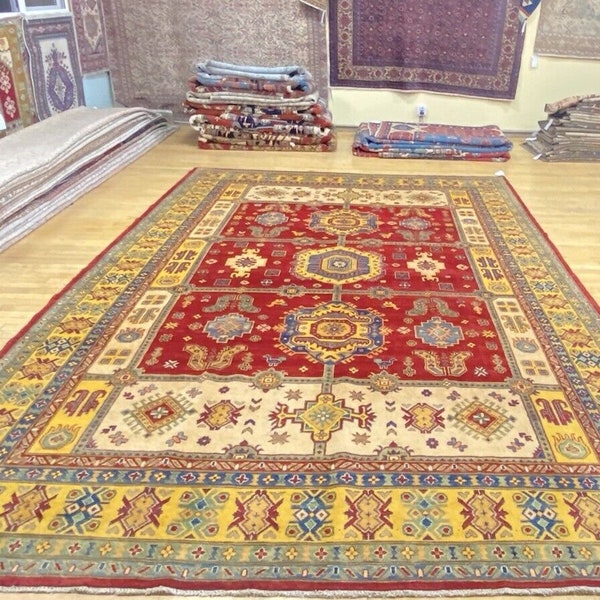 Caucasian Armenian Tribal Karabahk Kazak Rug 9' x 12' (s-1607)