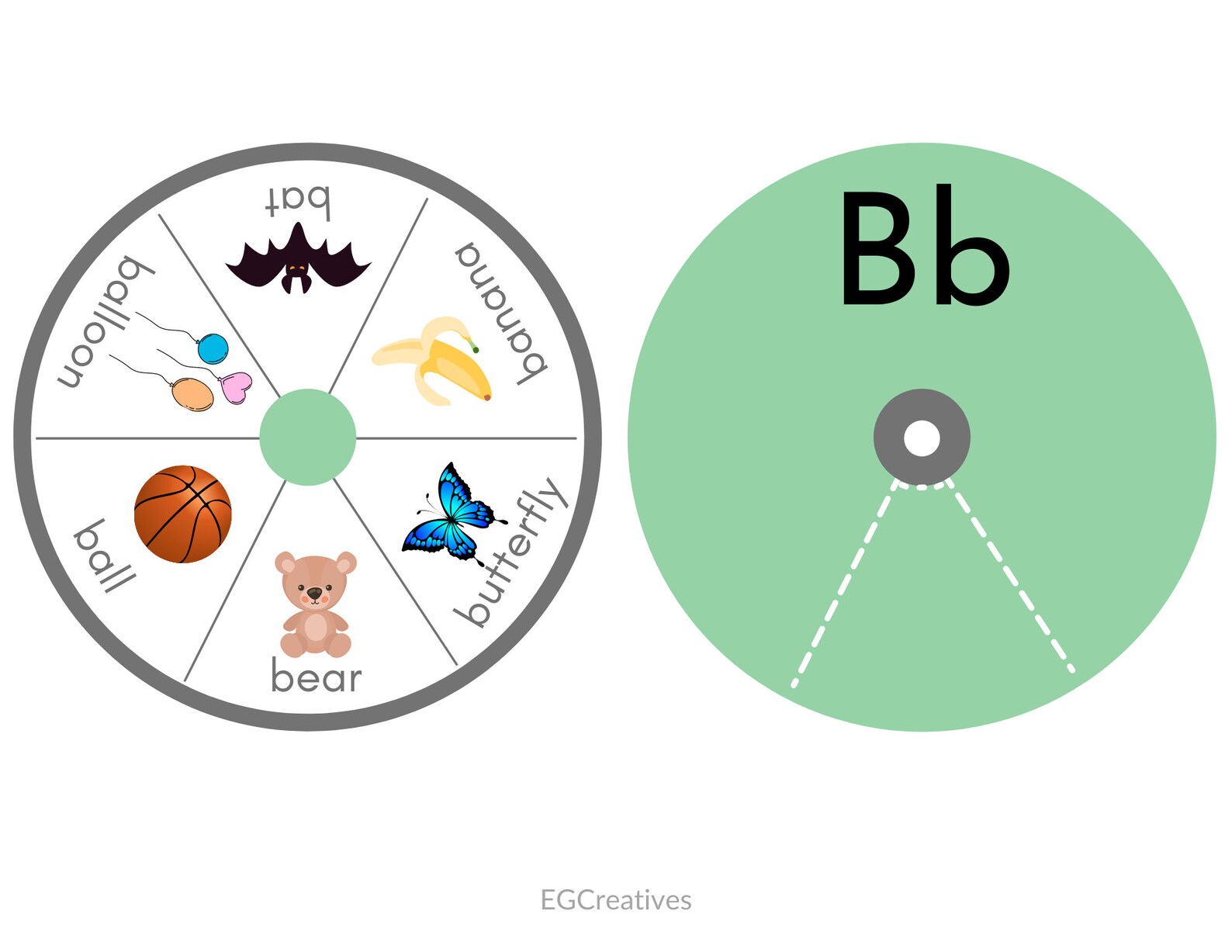 ALPHABET SPINNERS Fun Way to Learn the Alphabet From A to Z Etsy