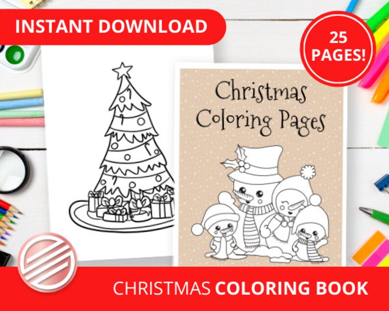 Download Christmas Coloring Book Digital Download Kids Activities Christmas Games Learning School Toys Games Vadel Com