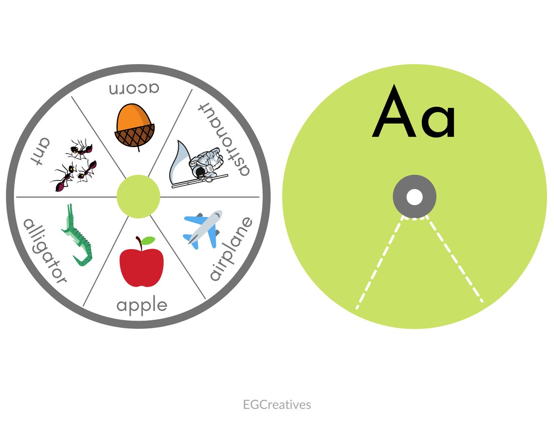 alphabet spinners fun way to learn the alphabet from a to z etsy