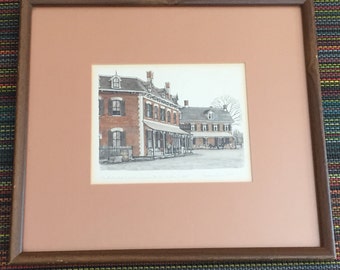 Shipping Included - Vintage Framed Deborah Crowle Lithograph Print - Weston Road at Lawrence Avenue, Weston Ontario (1885) 15/50 1982