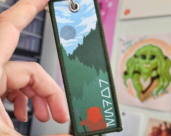 Star Wars Endor Planet Fabric Keychain, Double-Sided