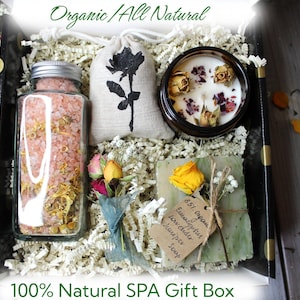 Organic SPA Gift Box for Women, All Natural Spa kits and Gifts, Handmade Mothers Day spa box, Self care Gift Natural, Handmade Soap Gift Box