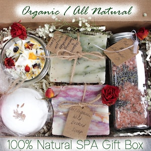 Organic Handmade Spa Gift Set - Natural Self-Care Box for Women - Relaxation Mothers Day Gift  Gift Idea - Spa kits and Gifts for Her