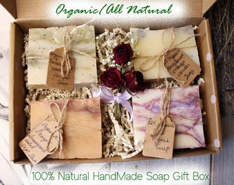 Organic Handmade Soap gift set , Natural Gift , Valentine's Day Gift , Stress Relief Gift, Friendship Gift , Self Care Gift , Gift for woman