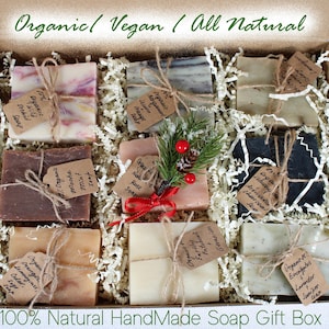 Organic Handmade Soap gift box , All Natural Bar Soap Gift , Birthday gift for Women , Stress Relief Gift , Thank you Gift , Self-care gift