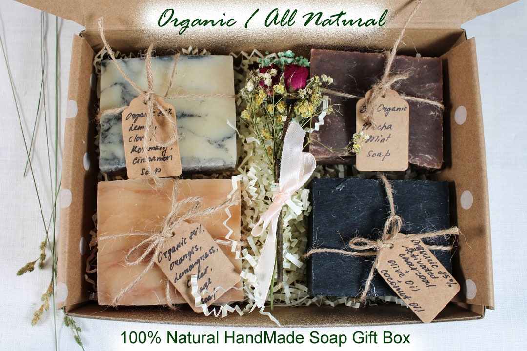 Organic Handmade Soap Gift Set , Birthday Gift Box, Stress Relief Gift