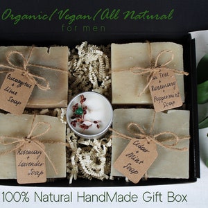 Father&#39;s day gift / Organic men&#39;s soap, Handmade Soap for Men, Valentine Men&#39;s gift box, Birthday Gift for Him, Gift for Male Colleague