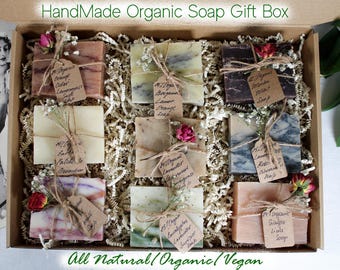 Organic Handmade Soap Gift Box , Valentines day Gift Boxes,  Birthday Gift for her , Stress Relief Gift , Thank you gift , Gift for Mom