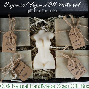 Father&#39;s day gift / Mens soap gift set / Organic mens bath soap / Natural Soap for Body, Hair and Beard / Spa gift box for men