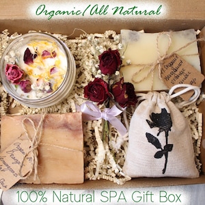 Organic SPA Gift Box for Women , All Natural Spa kits and Gifts , Handmade Mother&#39;s day spa boxes , Self care box , Handmade Soap Gift Box